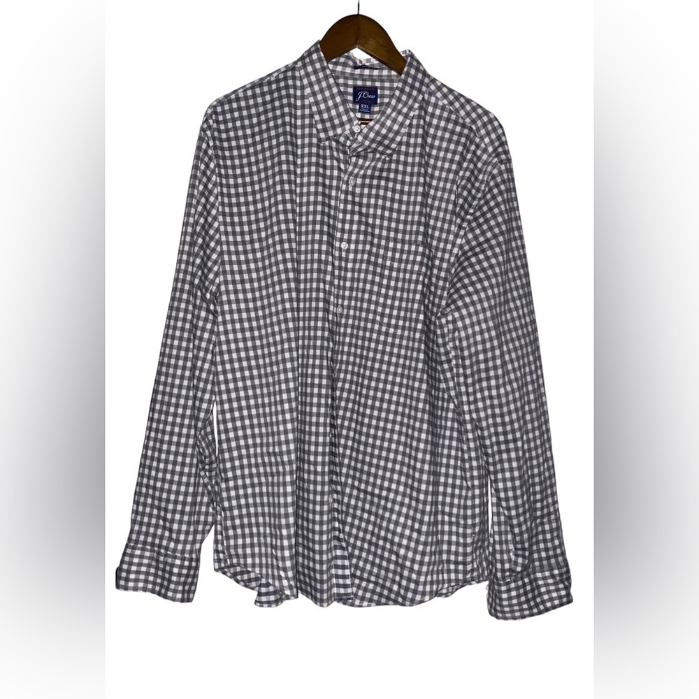 J. Crew Gingham Performance Slim Fit Men‎ Button Down Shirt Collar Pocket XXL
